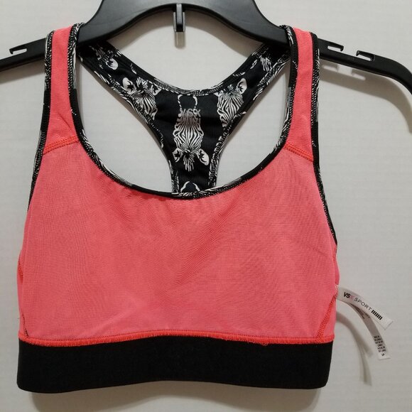 Victoria's Secret bra Small VSX The Player racerback workout gym sports zebra - Picture 8 of 10